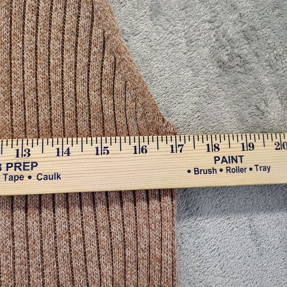 Stylus Womens Size M Brown Stretchy Ribbed Knit Cowl Neck Sleeveless Sweater Top - Picture 3 of 10